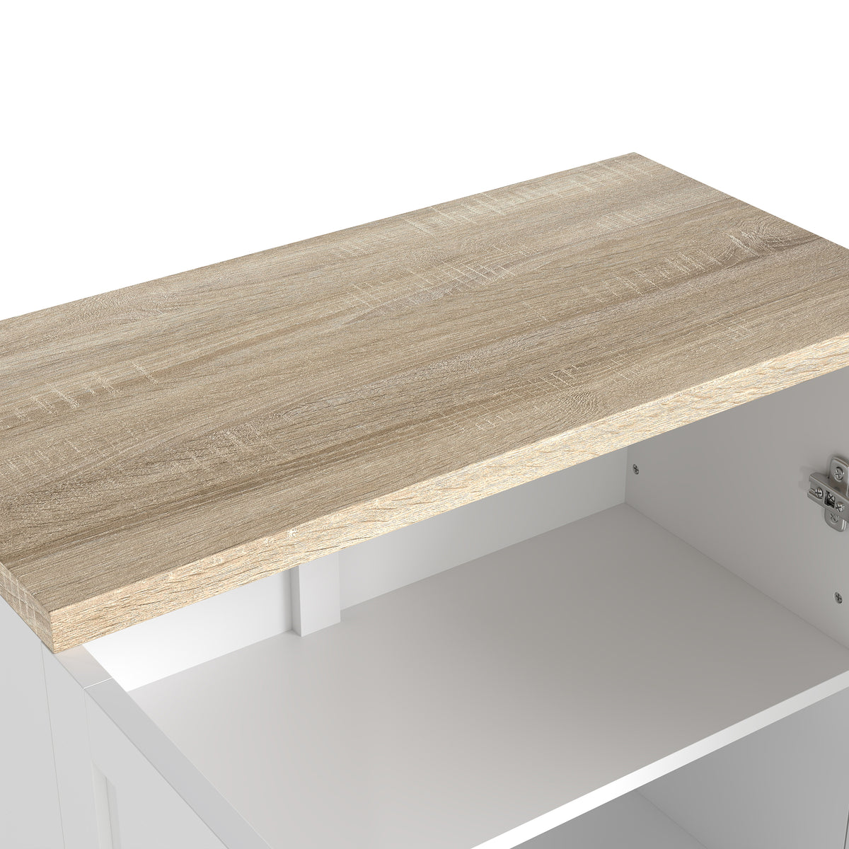 Buffet meuble cuisine rangement avec placard à portes et étagères réglables, 60 x 30 x 90 cm, blanc-8