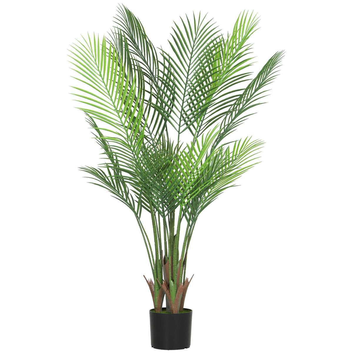 Plante artificielle intérieure 120 cm, palmier arbre artificiel avec pot en plastique et flocage, vert-0