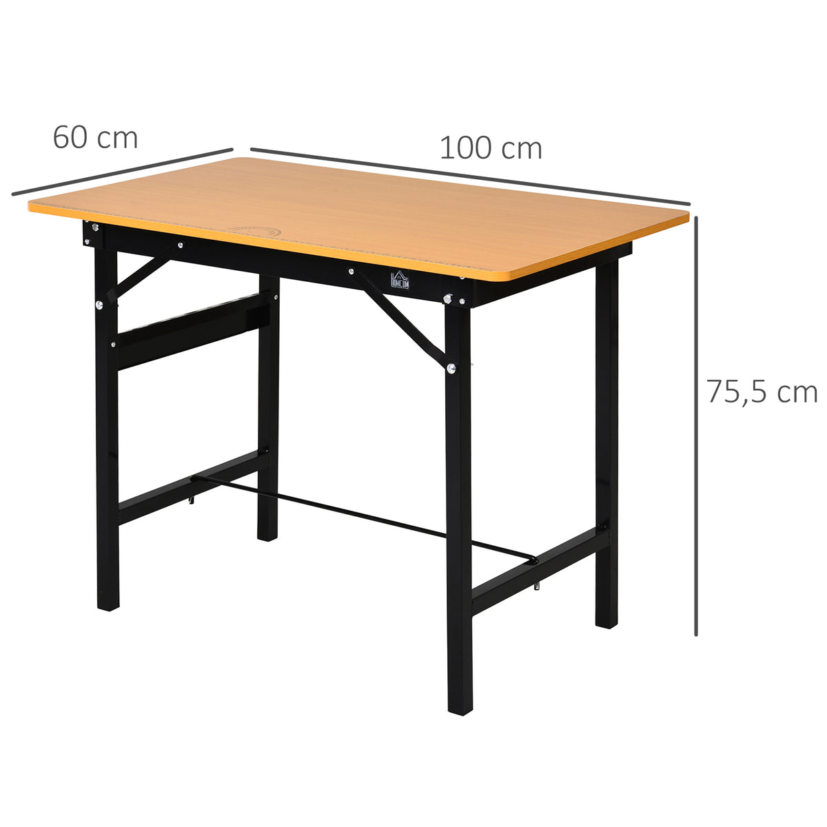 Établi atelier pliant table de travail pliable avec règle et rapporteur MDF table atelier 100 x 60 x 75,5 cm  jaune noir-2