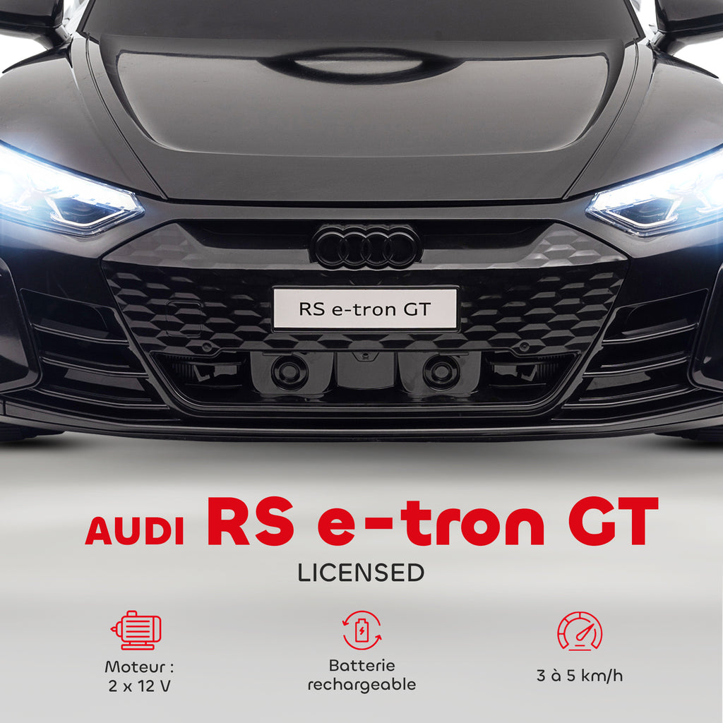 Voiture électrique enfant 12 V - véhicule électrique avec télécommande parentale fournie - V. Max. 5 Km/h - effets sonores, lumineux - Audi RS E-tron GT noir-3