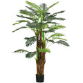 Palmier Artificiel H.1,6 m Arbre Artificiel Tronc Branches Lichen Feuilles Grand réalisme Pot Inclus-0