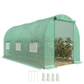 Serre de Jardin Tunnel 4,5L x 2l x 2H m châssis Tubulaire Acier galvanisé renforcé 1,8 cm 6 fenêtres 1 Porte-0