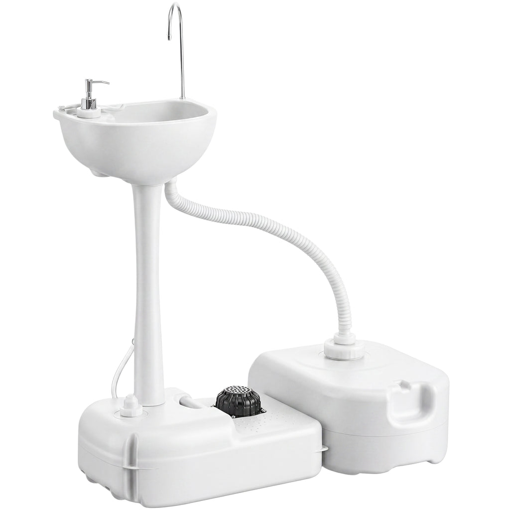 Évier à Main Portable Station de Lavage Camping Jardin Extérieur Voyager avec Réservoir d'Eau 17L Gris-0