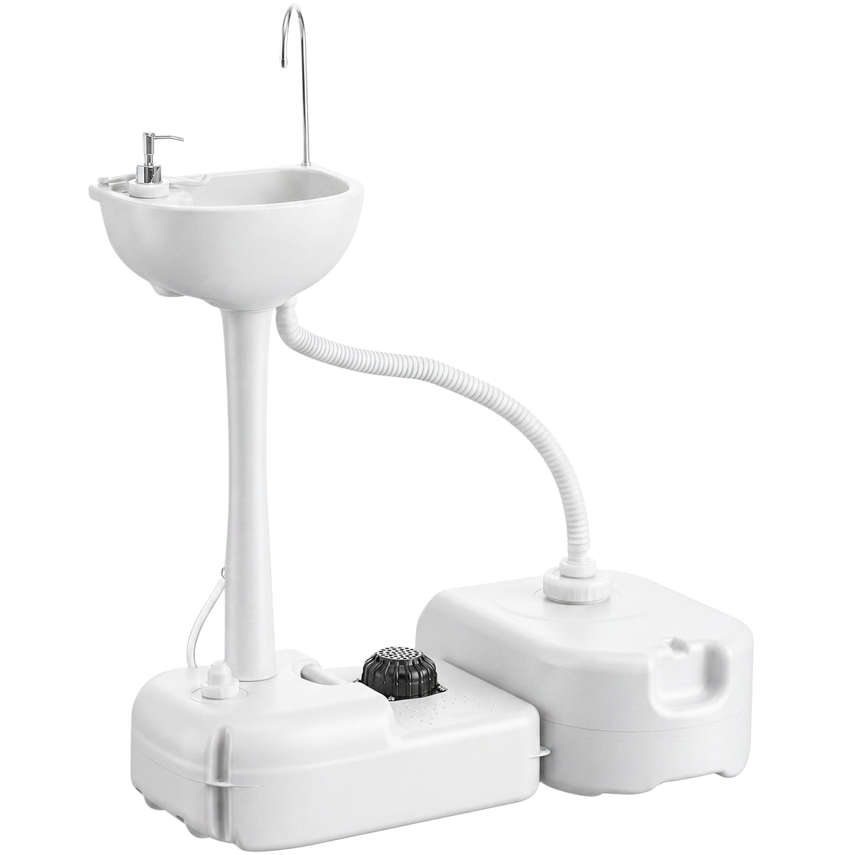 Évier à Main Portable Station de Lavage Camping Jardin Extérieur Voyager avec Réservoir d'Eau 17L Gris-0