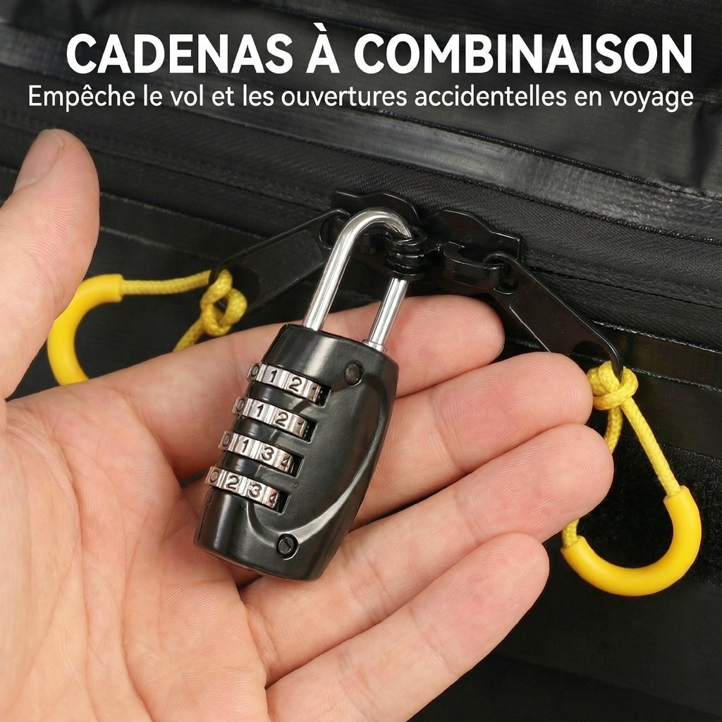 Sac de Toit Voiture Étanche Coffre de Toit Souple Universel 10 Sangles et Cadenas Auto SUV et Camping en Famille Noir-7