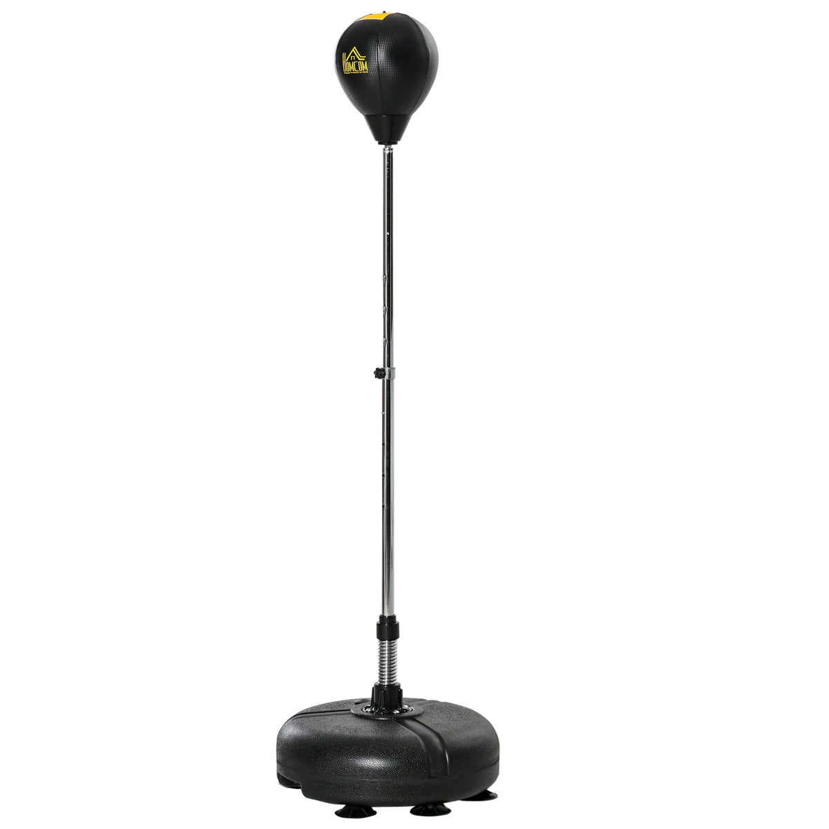 Punching ball sur pied réglable hauteur 133 -151 cm, sac de frappe sur pied 2 gants base lesté 45 x 45 x 133-151 cm noir-0