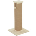 Griffoir pour chat poteau griffoir chat en sisal et peluche, boule suspendue base stable 41 x 41 x 81 cm beige-0