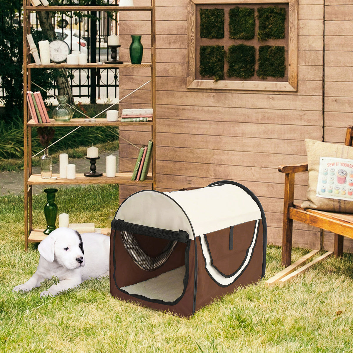 Sac de transport pour chien et chat caisse de transport pliable pour animaux adaptée à la voiture grand confort respirant avec coussin amovible 46 x 36 x 41 cm-9