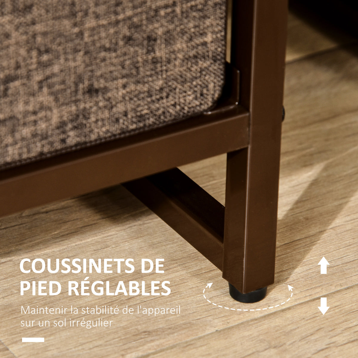 Commode 7 tiroirs meuble de rangement tiroir en tissu pliant - structure acier noir - 80L x 29l x 78,5H cm, multicolore-5