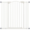Barrière de sécurité pour chien extensible 74-100 cm fermeture automatique fixation par pression sans percer blanc-0