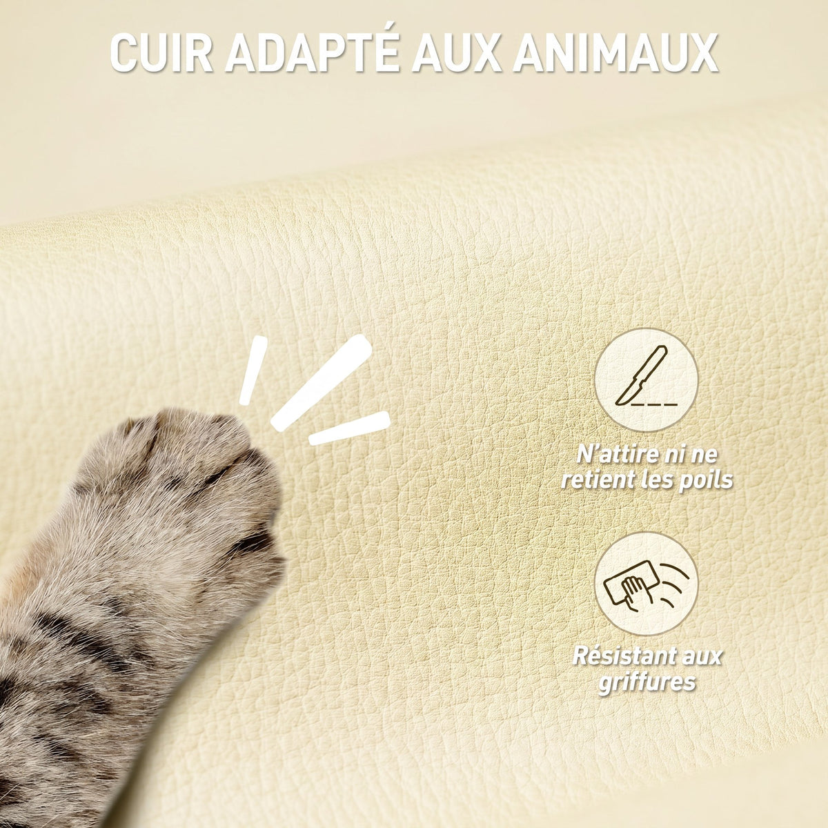 Chaise de bureau ergonomique, fauteuil de bureau inclinable avec repose-pieds, hauteur réglable, pivotante 360°, beige-4