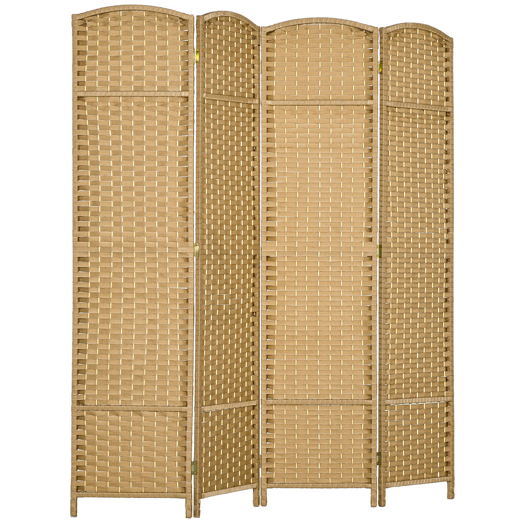 Paravent interieur en bois 4 panneaux 160 x 170 cm séparateur de pièce pliable pour salon, chambre à coucher, naturel-0