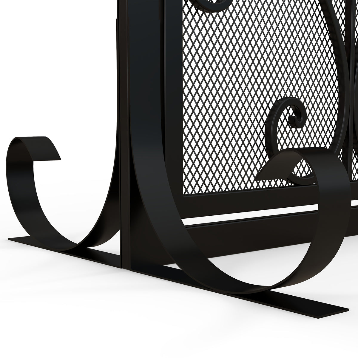 Grille de protection pour cheminée panneau unique en maille d'acier 105 x 40 x 80,5 cm noir-7