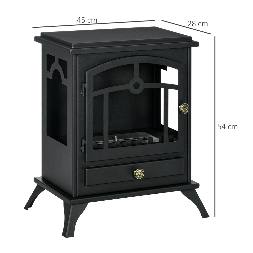 Cheminée bioéthanol sur Pied, brûleur 1,2 L, environ 3 h de durée de combustion Dim. 45L x 28l x 54H cm Acier Noir-2
