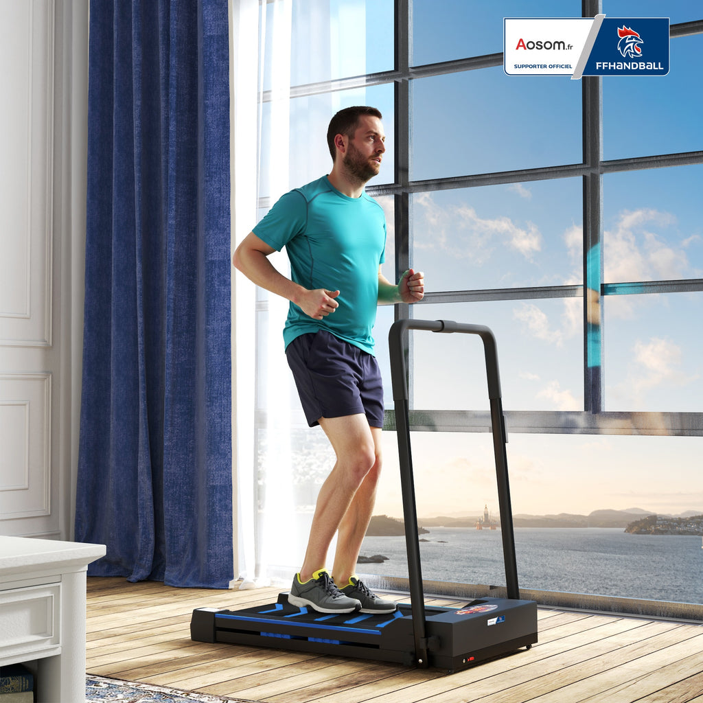 Tapis de course électrique de marche - 370 W pliable télécommande écran LCD vitesse 1-6 Km/h-1