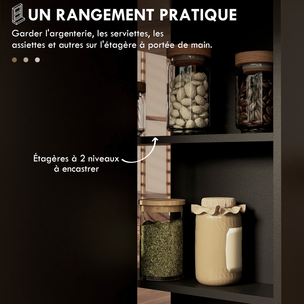 Table pliante de cuisine salle à manger amovible sur roulettes 75 x 140 x 74 cm coloris chêne et noir-4
