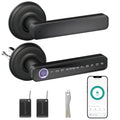 Serrure de Porte Intelligente, 5 Accès par Empreinte, Code, Carte NFC, Application Tuya/Smart Life et Clé, Noir-0