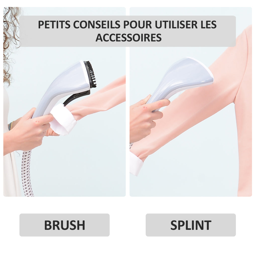 Défroisseur Vapeur Vertical Défroisseur à Vêtements 1,8 L 1800 W, Débit Vapeur 30g/min, Tige Télescopique, Blanc Violet-3