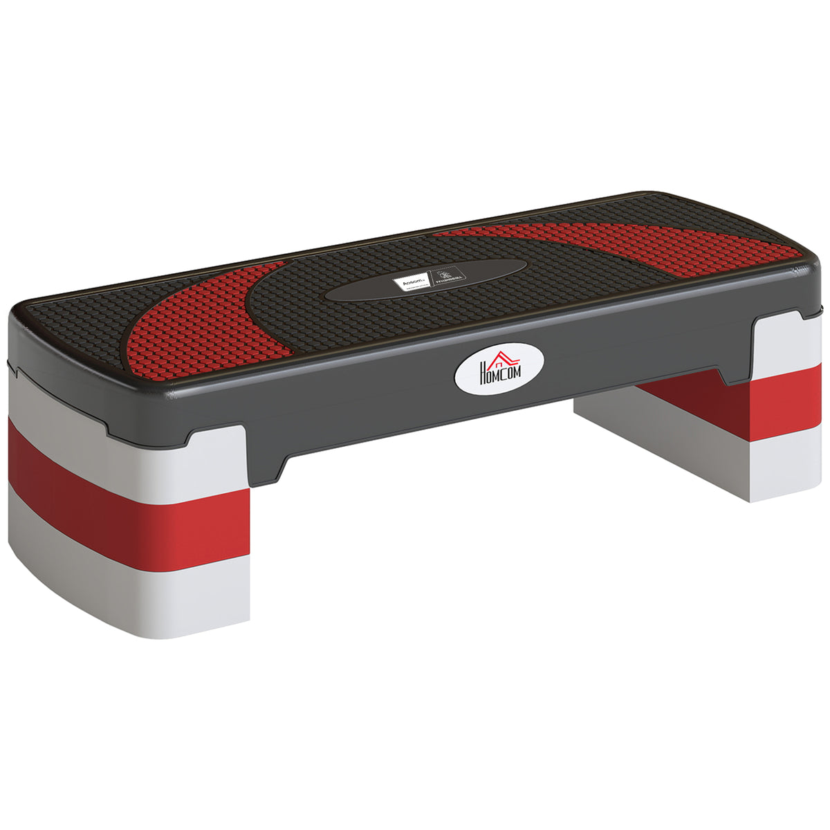 Stepper Fitness Aerobic - .fr x FFHandball - hauteur reglable surface antiderapante 80 x 31 x 20 cm noir gris clair-0
