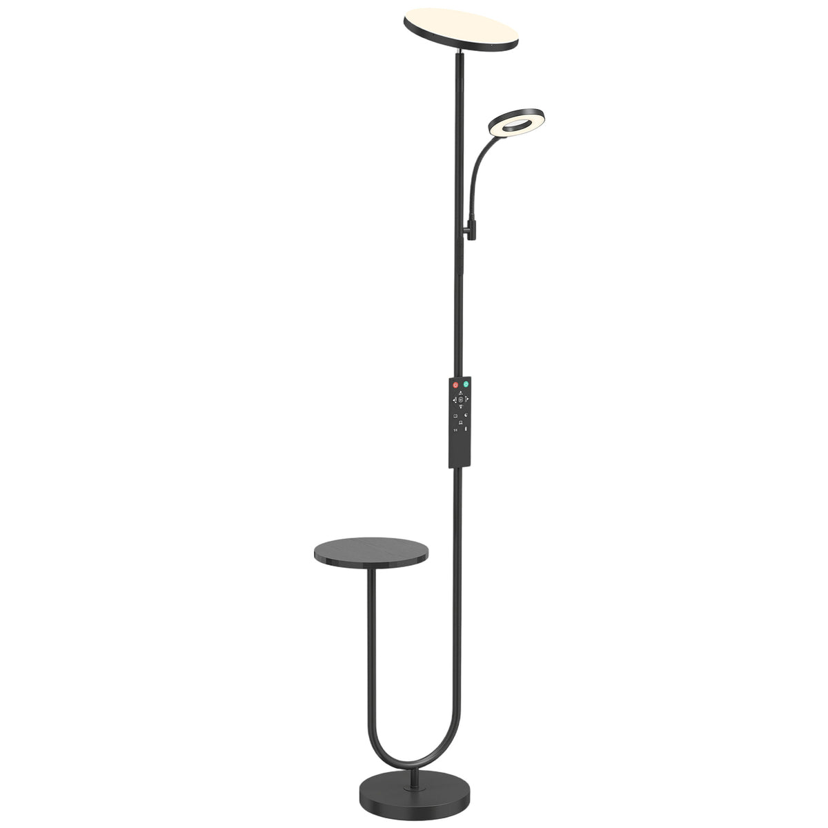 Lampadaire LED Dimmable 42W 4840LM Liseuse Réglable et Tablette Lampadaire sur Pied Salon 2700K-6000K Télécommande Noir-0