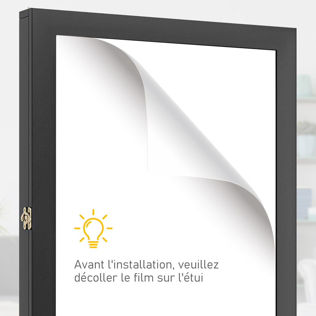 Frame box T-frame cadre pour maillot porte acrylique doublure interne feutre 71 x 6,5 x 89 cm noir-3