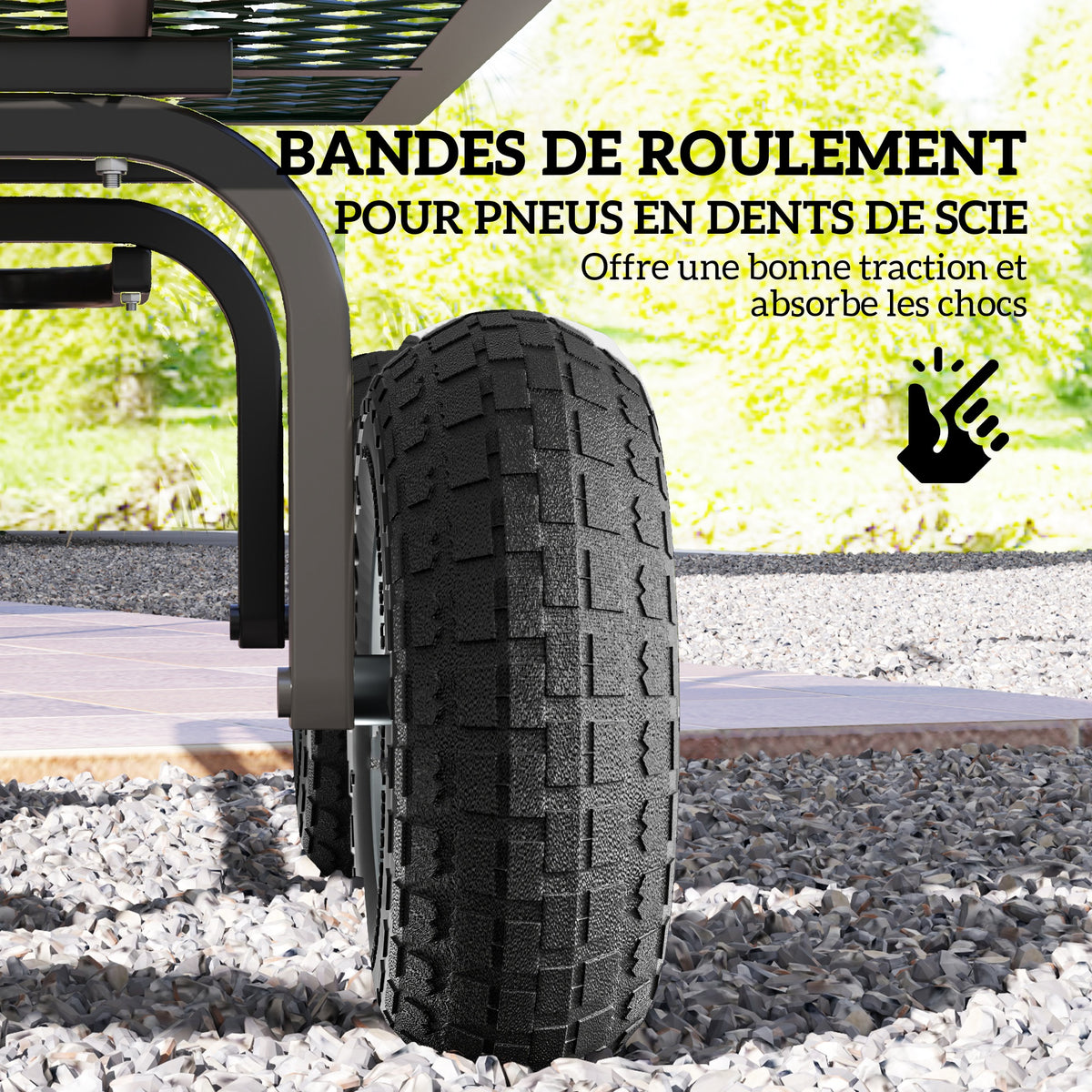 Lot de 4 Pneus Pneumatiques de Remplacement Alésage de 16mm pour Chariot de Jardin, Brouette et diable-3
