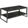 Table Basse Style Moderne avec 2 Étagères 106 x 50 x 47 cm Noir-0