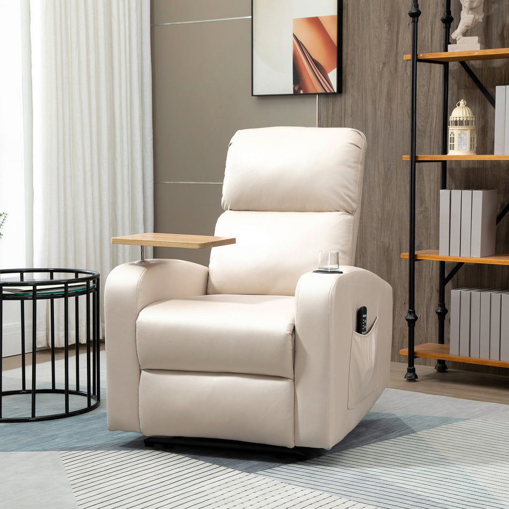 Fauteuil de relaxation fauteuil de massage inclinable avec Tablette, Poches latérales et Télécommande chaise TV-1