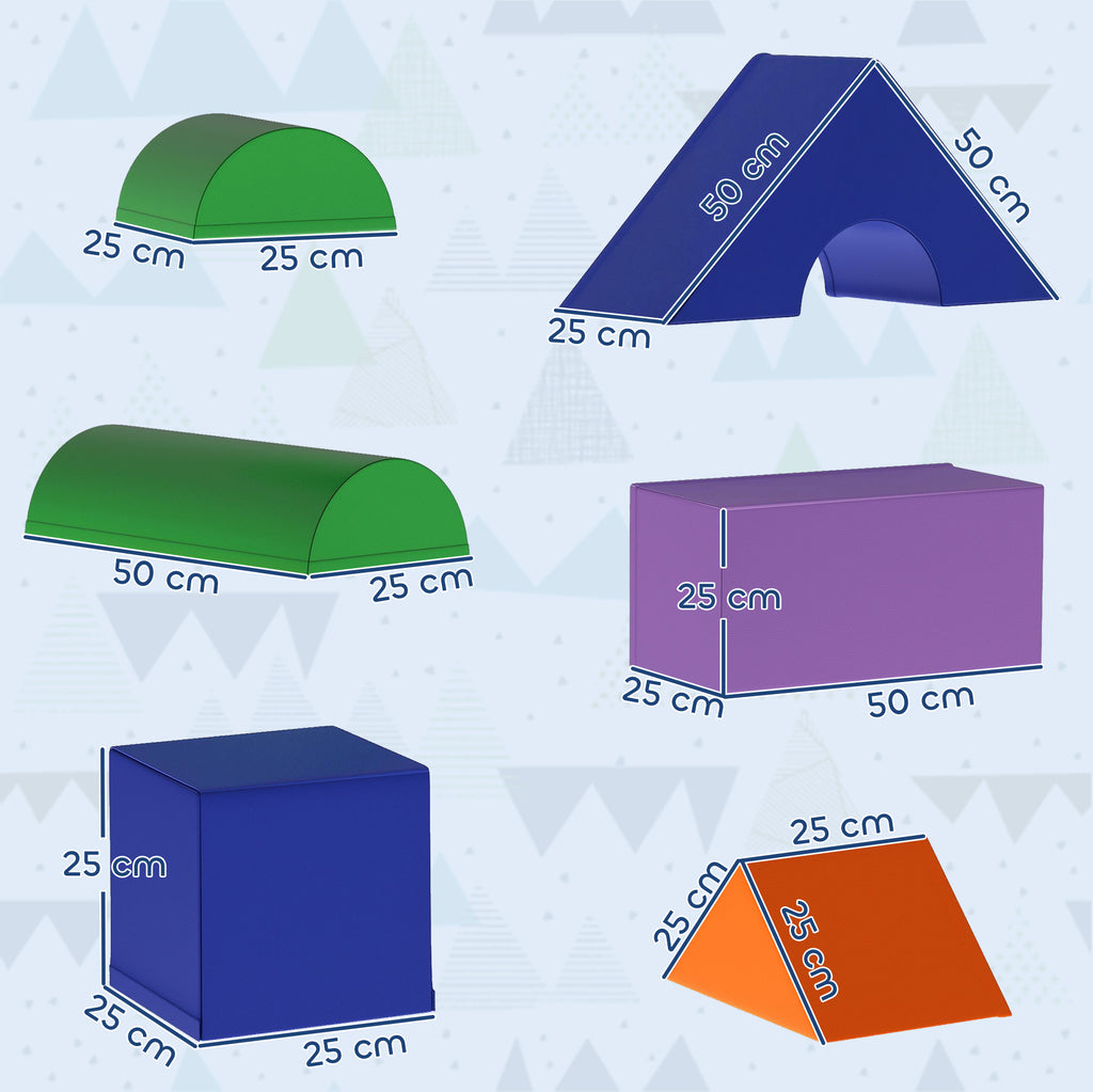 Parcours motricité bébé 11PCS, module motricité bébé en mousse EPE avec housse en revêtement synthétique, blocs mousse de construction, jouets éducatifs pour enfants de 1-3 ans, multicolore-2