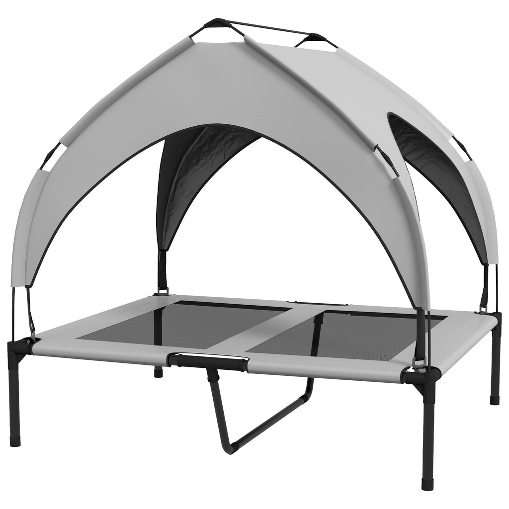 Lit pour chien chat sur pieds grand confort velum anti-UV oxford sac de transport inclus 91 x 76 x 85 cm gris-0