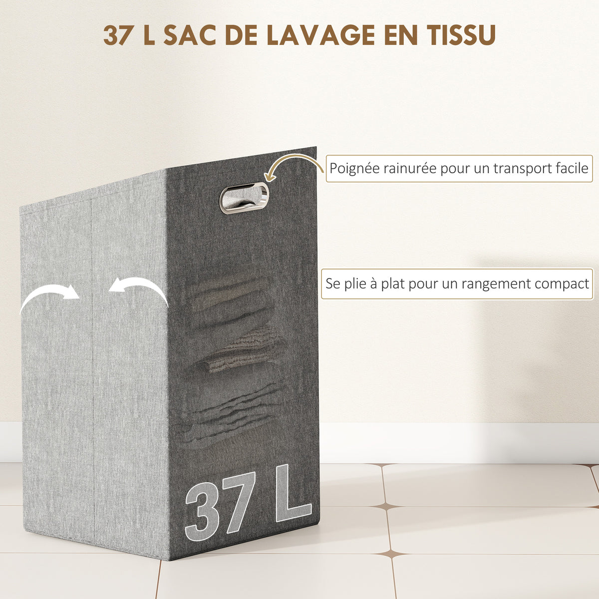 Meuble de rangement en bambou meuble de salle de bain étagère panier à linge basculant 40x30x95cm effet bois naturel-4
