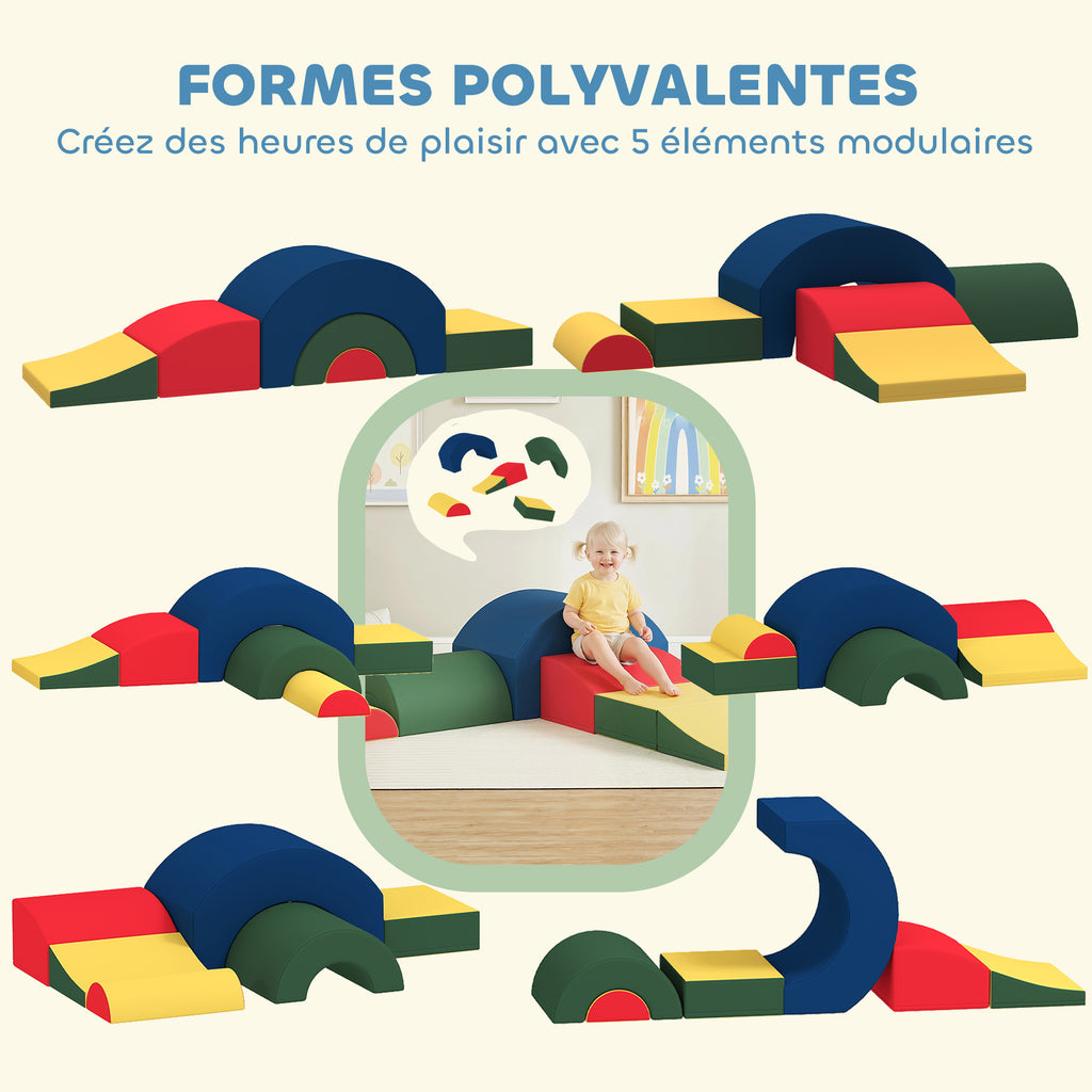 Module motricité bébé 5PCS parcours motricité bébé en mousse EVA pour enfants d'âge préscolaire, multicolore-3