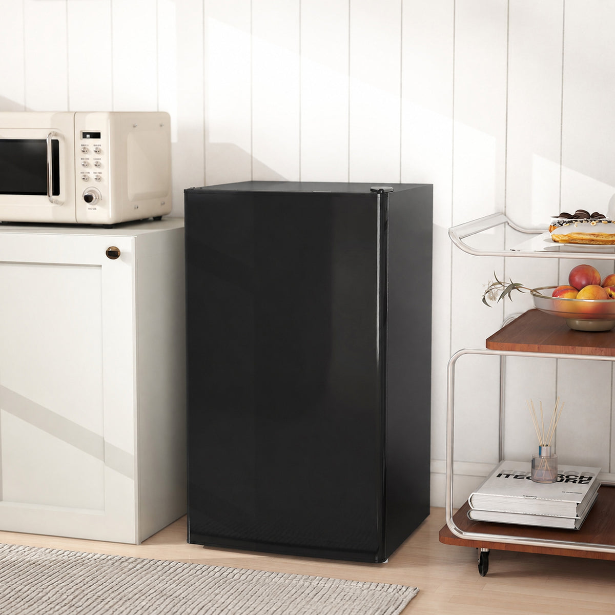 Réfrigérateur congélateur petit réfrigérateur 91 L étagères modulables design sous-comptoir 47,5 x 44,2 x 84 cm noir-1