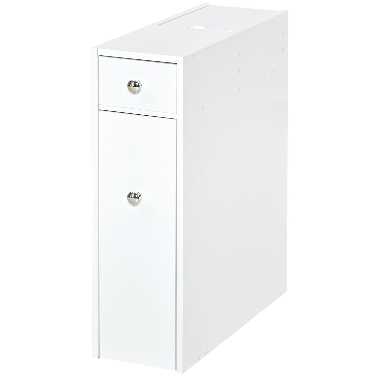Meuble pour toilette salle de bain avec rangement papier toilette - 2 tiroirs organisateur en MDF - 17 x 48 x 58 cm-0