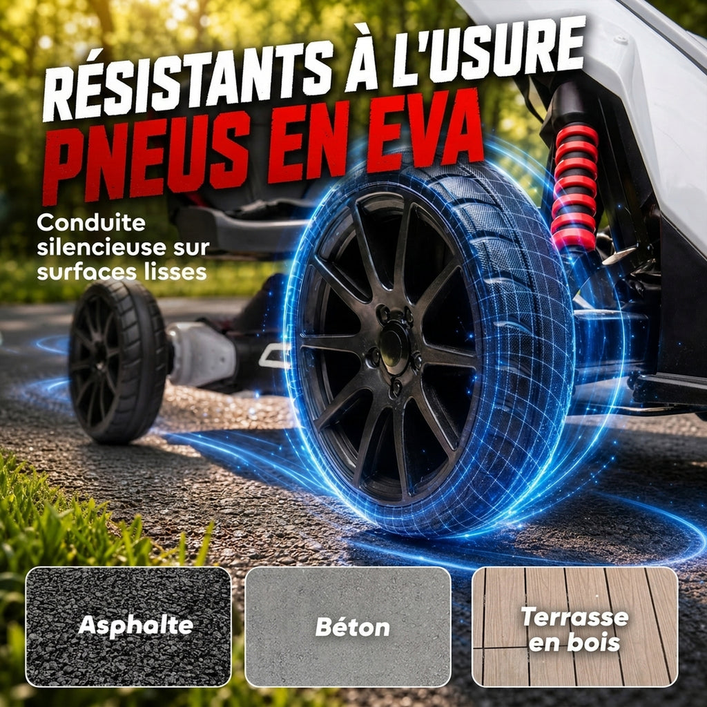 Kart électrique pour enfant 12V - Vitesse réglable 3-5km/h pour enfants de 3 à 8 ans - siège réglable - blanc-4