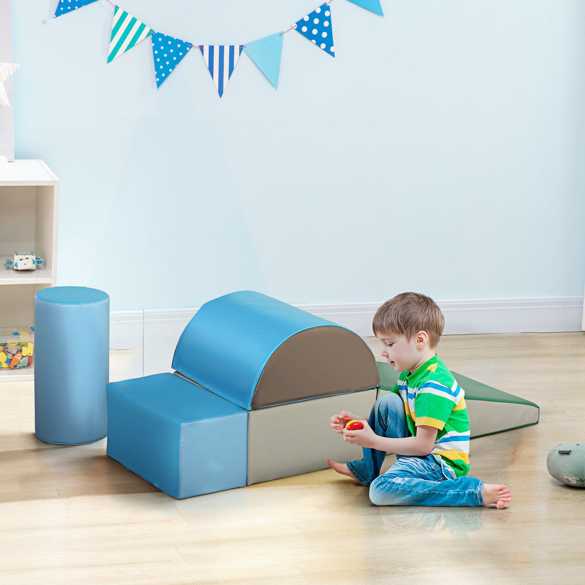 5PCS Module motricité bébé parcours motricité bébé en mousse EPE pour enfants d'âge préscolaire, multicolore-9
