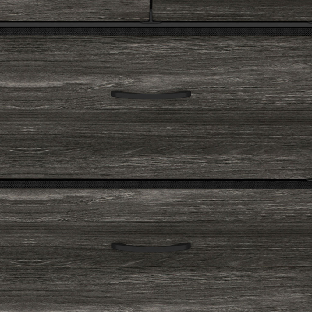 Meuble de Rangement Style Industriel, Commode 4 Tiroirs en Tissu Pliables et Amovibles et 1 Étagère, 50x29x85cm, Gris-9