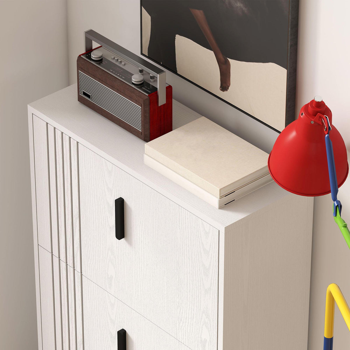 Meuble à chaussures armoire à chaussures à 3 abattants 18 paires grande capacité en bois 63 x 24 x 117 cm blanc-8