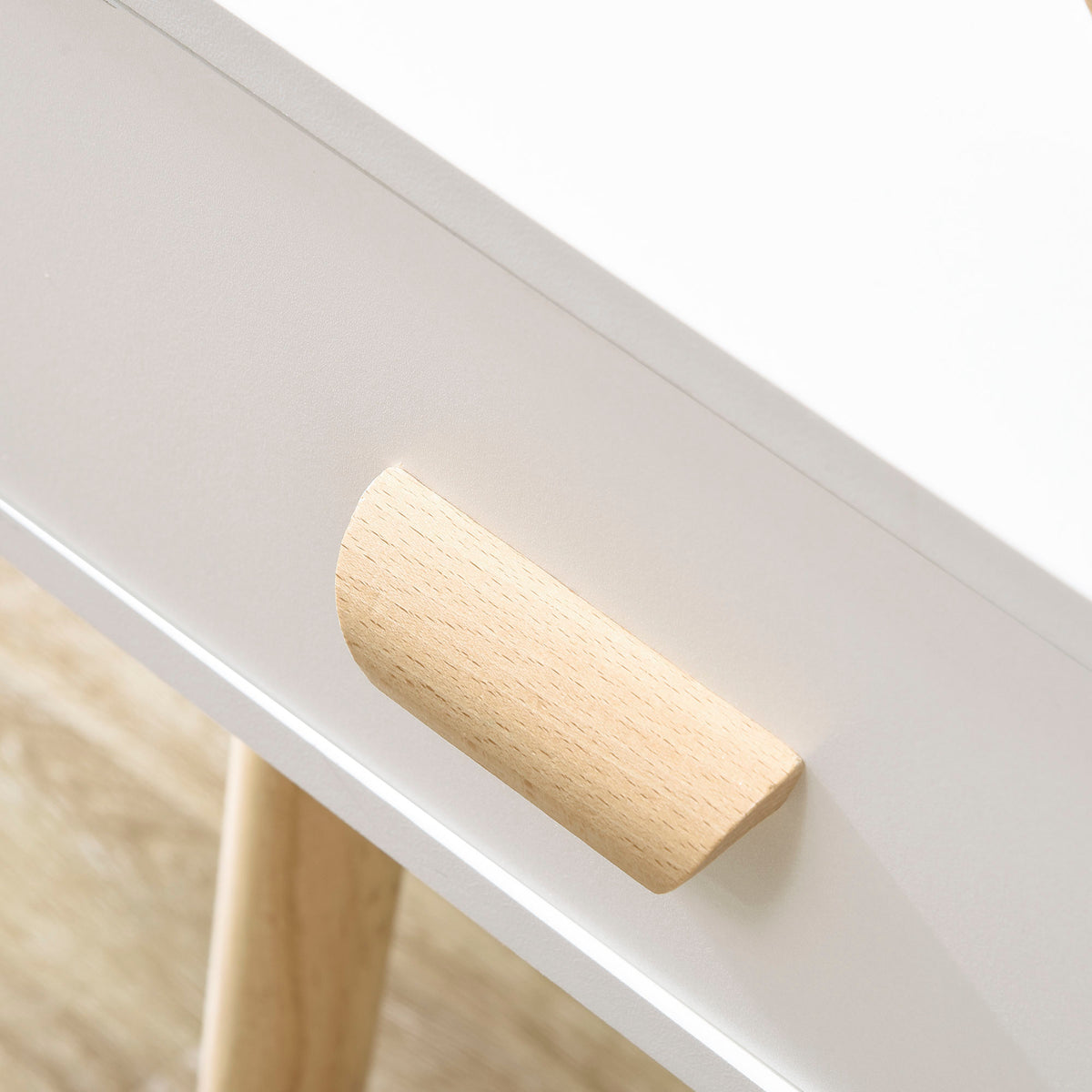 Lot de 2 tables de chevet, table de nuit moderne avec tiroir et pieds en bois massif, 40,5 x 30,5 x 60 cm, blanc-7
