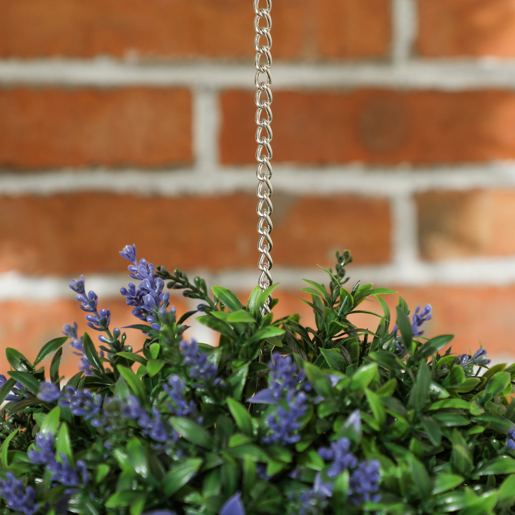 Lot de 2 boules topiaires artificielles, fausses plantes décoratives résistantes aux UV, Ø 27 cm, violet et vert-7