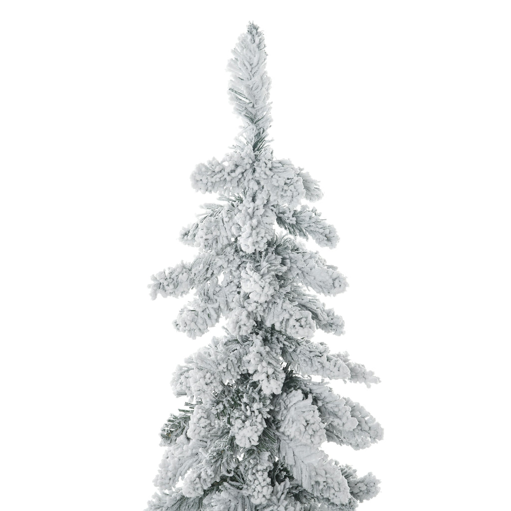 Arbre de Noël artificiel avec support en acier 253 branches enneigées socle pliable hauteur 135 cm vert-7