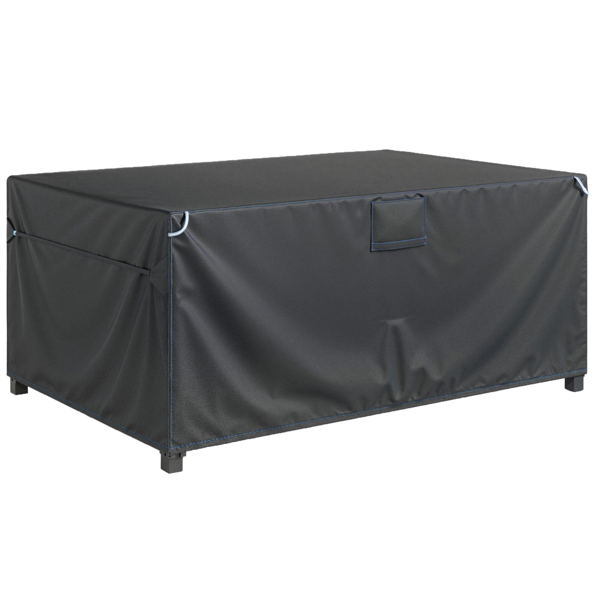 Housse Salon de Jardin Extérieure Imperméable 420D Tissu Oxford, avec Évent et Sac de Rangement, 180x120x74cm, Noir-0