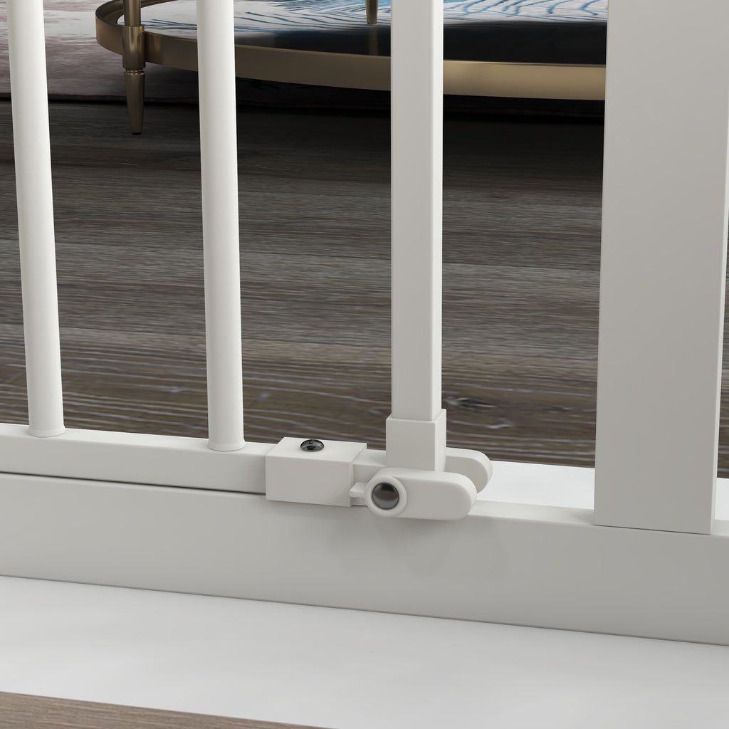 Barrière de sécurité animaux porte fermeture automatique système de double verrouillage sans perçage 1 extension blanc-7