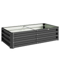 Carré potager de jardin rectangulaire tôle d'acier ondulée 120 x 60 x 30,5 cm gris-0