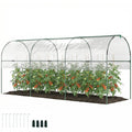Serre de jardin serre à tomates 4 arceaux en acier bâche en PVC 4 x 1,2 x 1,7 m vert-0