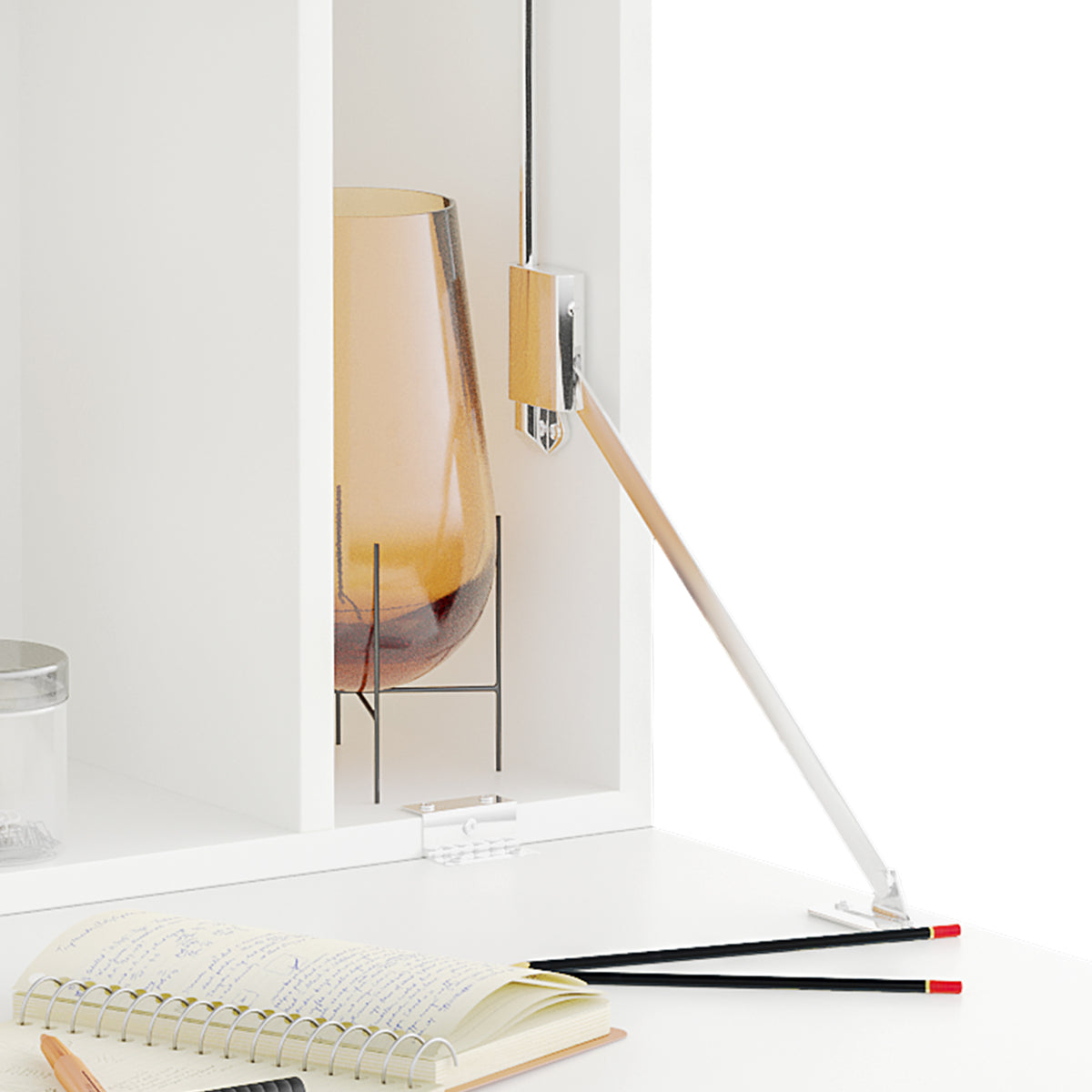 Bureau suspendu table murale table d'ordinateur murale et tablette rabattable avec rangements - 77 x 20 x 51 cm-7