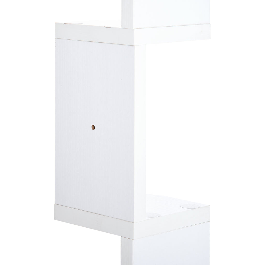 Étagère d'angle Murale à 5 Niveaux Hauteur 120 cm Forme de Zigzag en Bois Blanc-8