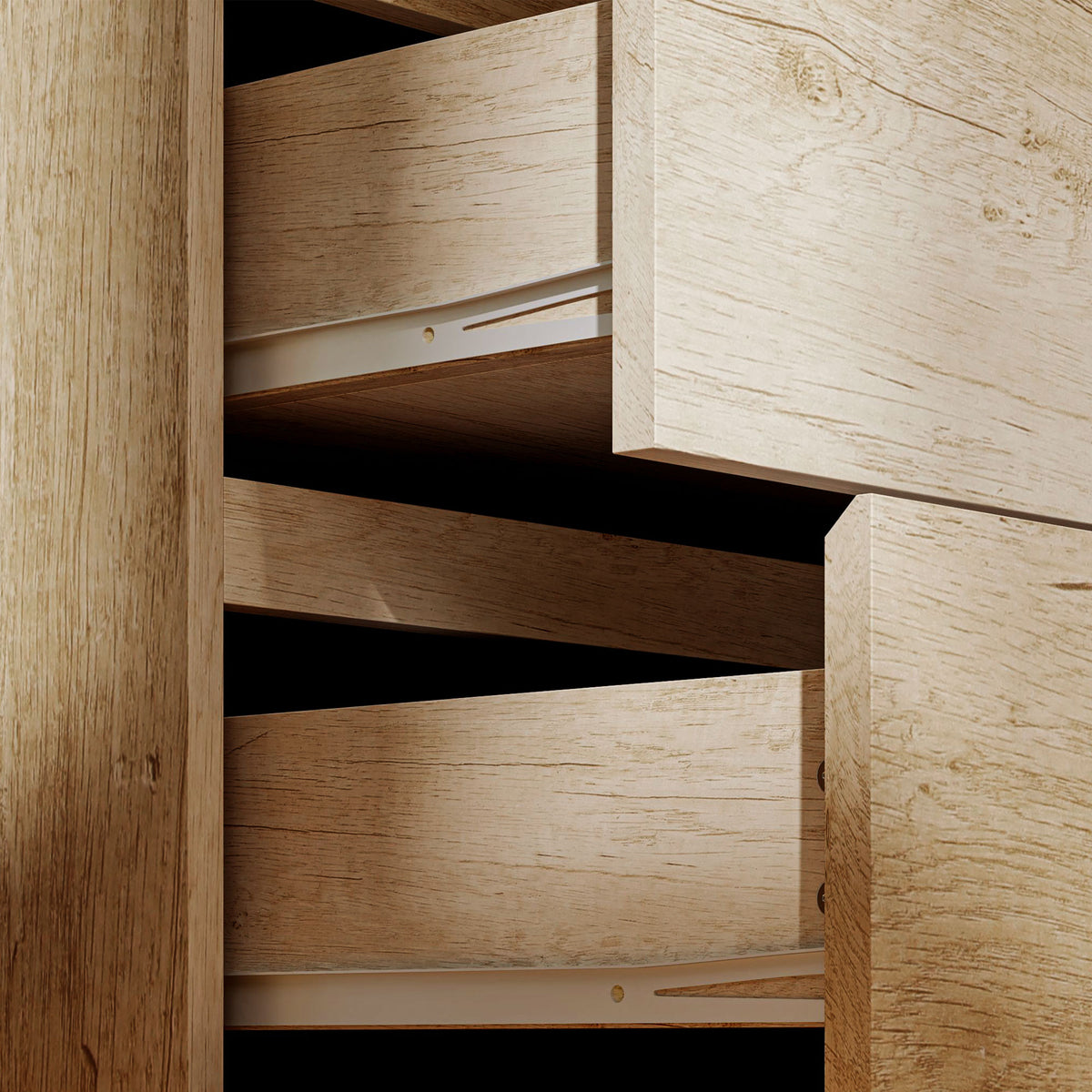 Commode 4 tiroirs meuble de rangement sans poignées design minimaliste 60 x 40 x 80 cm naturel-7