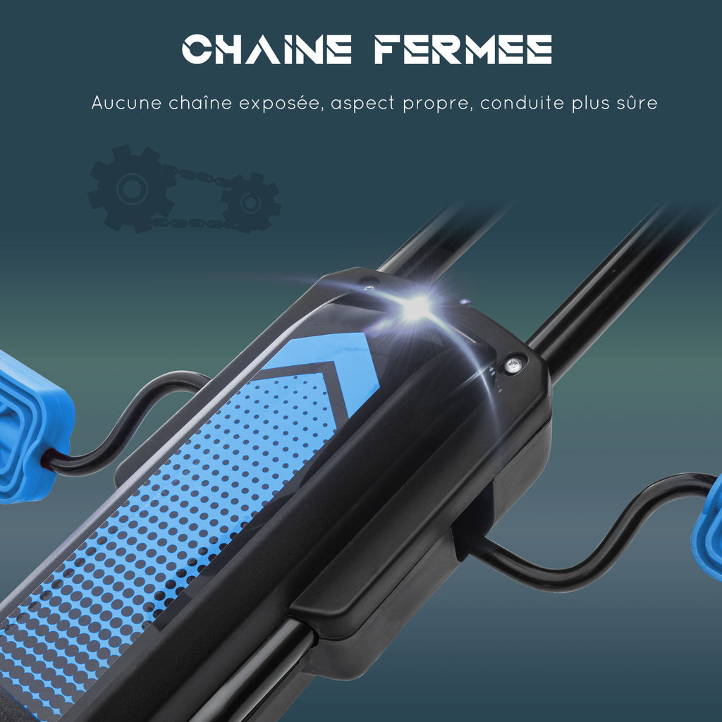 Kart à pédales pour enfant siège réglable 3 positions frein à main enfant de 5 à 12 ans bleu noir-6