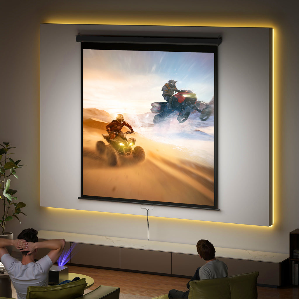 Écran de projection TV et Home Cinema de 99 Pouces vidéo projecteur 1:1 4K HD, 178L x 178H cm-1